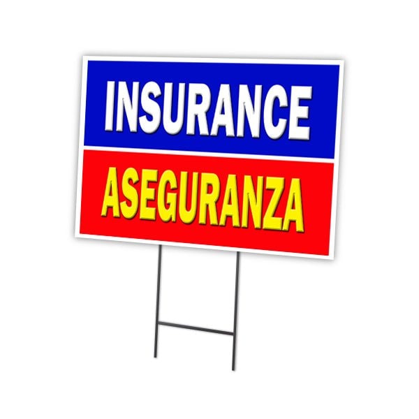 Signmission Insurance Aseguranza Yard Sign & Stake outdoor plastic coroplast window, C-1216 Insurance Aseguranza C-1216 Insurance Aseguranza - main